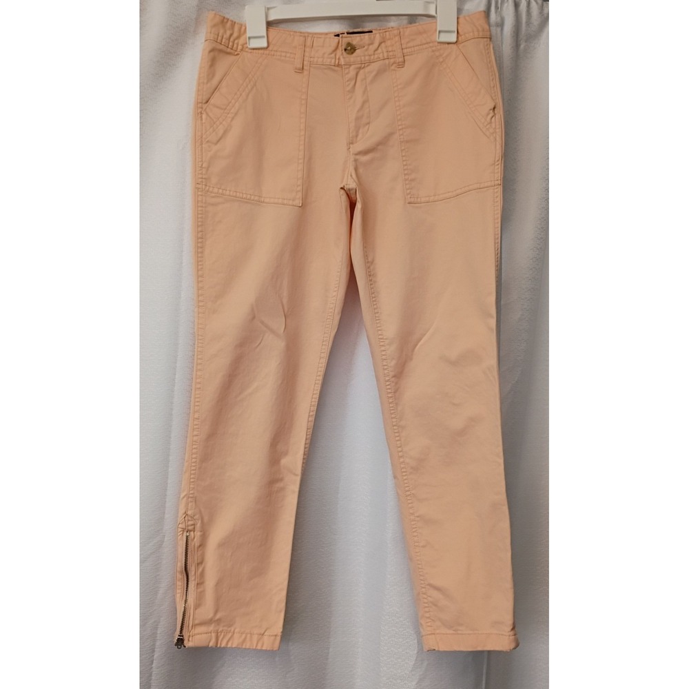 Banana Republic Ryan Fit Pants Skinny Ankle Size 6 Peach Pink Color Zipper Ankle